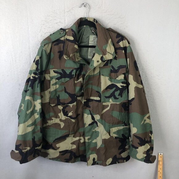 Vintage USGI American Apparel M-65 Field Jacket Mens Medium Reg Woodland Camo